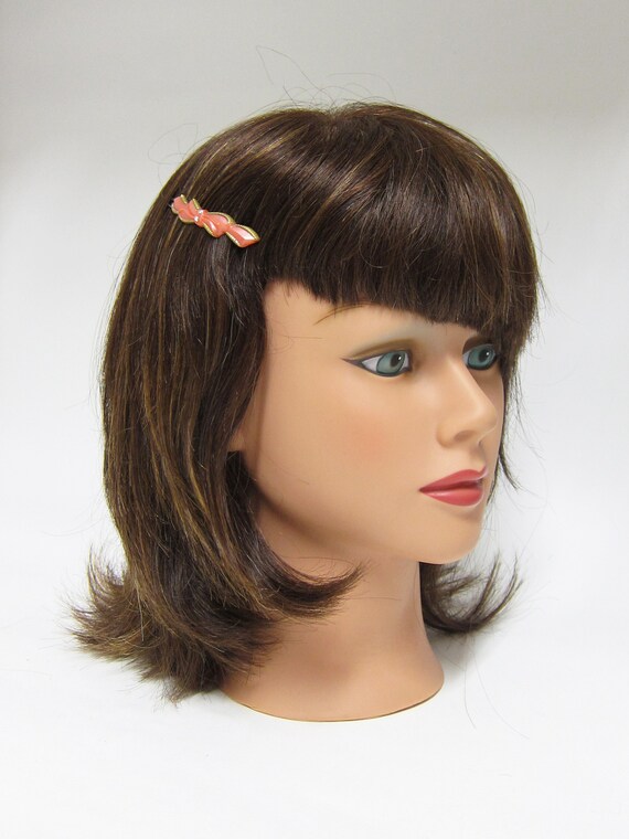 1960's TILCO vintage barrette hair clip, 2.3" pearly … Gem