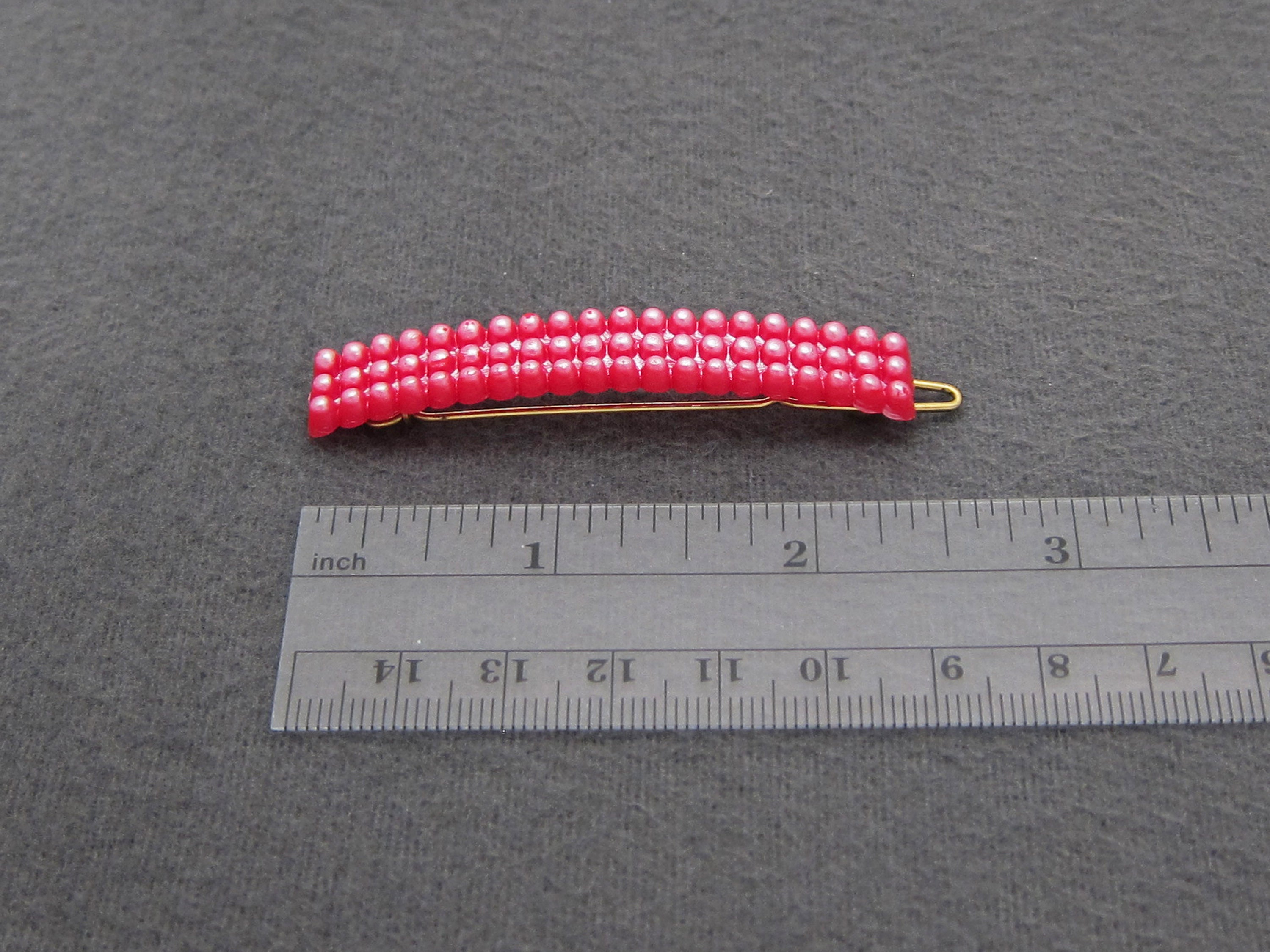 1960 年代のビンテージ バレッタ、2.4 インチのパール レッドの