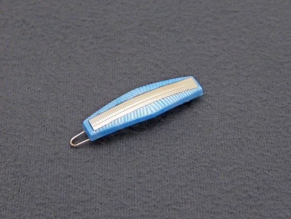 SMALL 1960's vintage barrette hair clip, 1.7" lig… - image 1