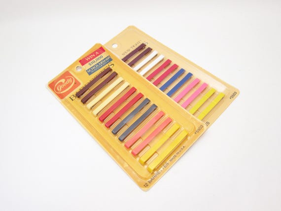 Goody Stay-Tight Barrettes 12 Pack Multi Color Hair Clips 5502 USA 1980s Vintage 1980 main image 4
