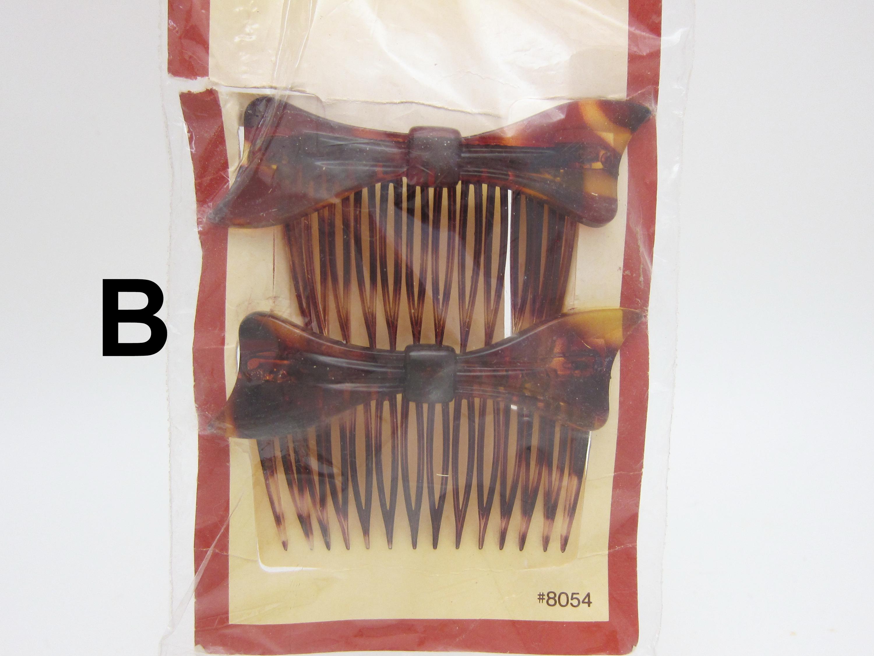1970年代のGOODYヴィンテージサイドヘアコームペア、3.3インチダーク 