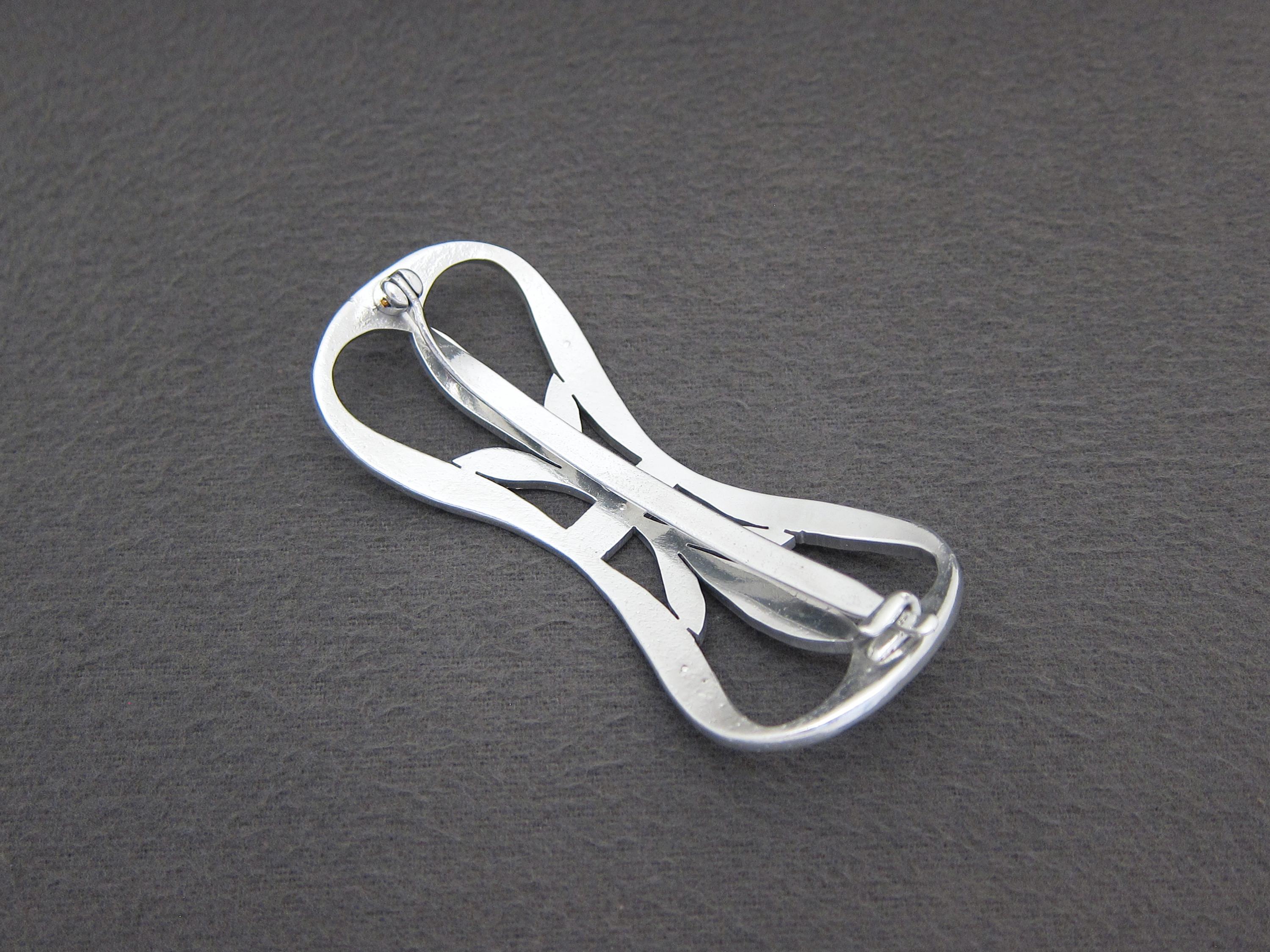 1910年代のアールヌーボー様式のアンティークバレッタ、4.5インチの