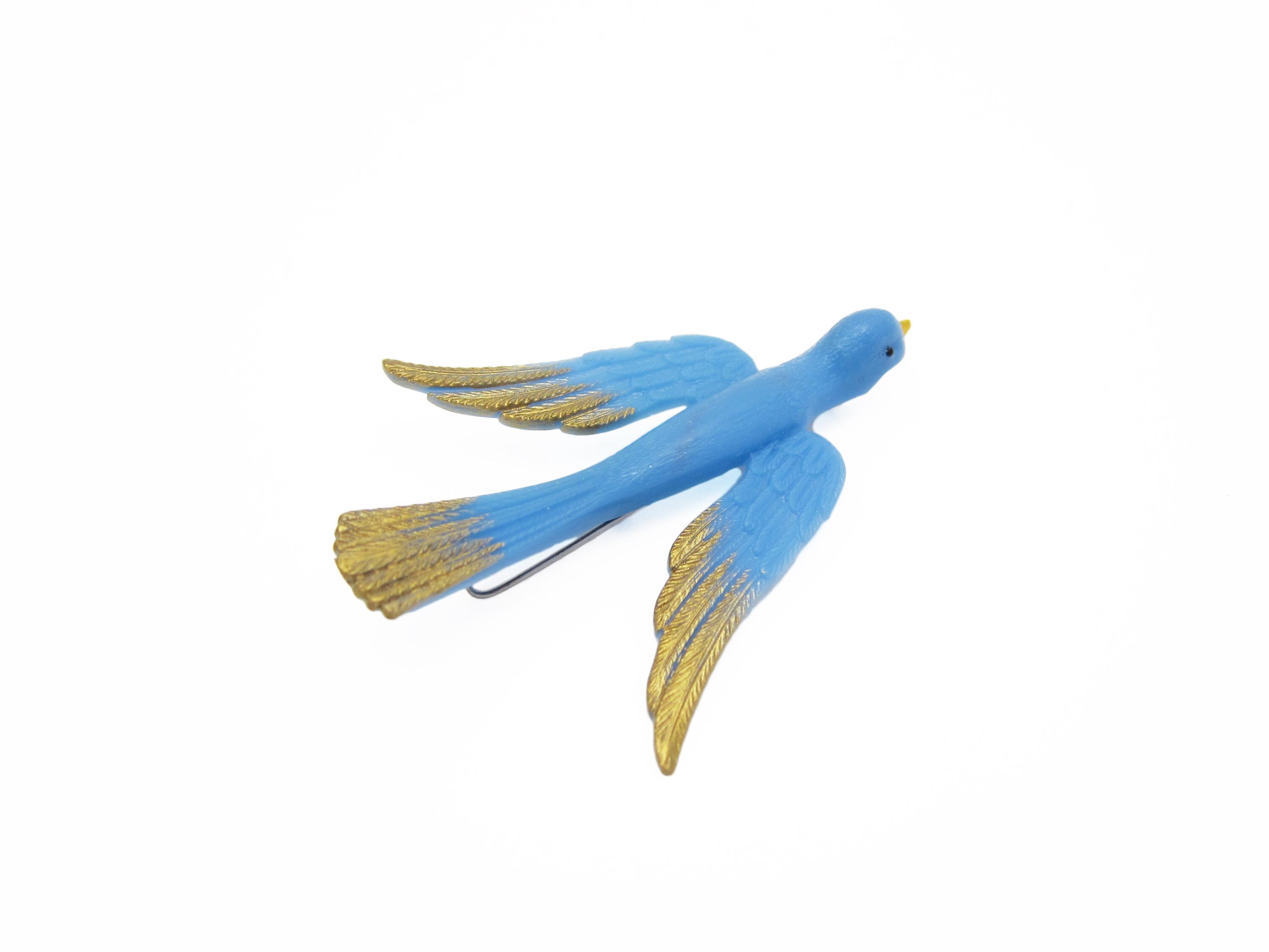 Broche Oiseau Bleu GG Harris - Étain Fin Vintage 2000 - Unisexe
