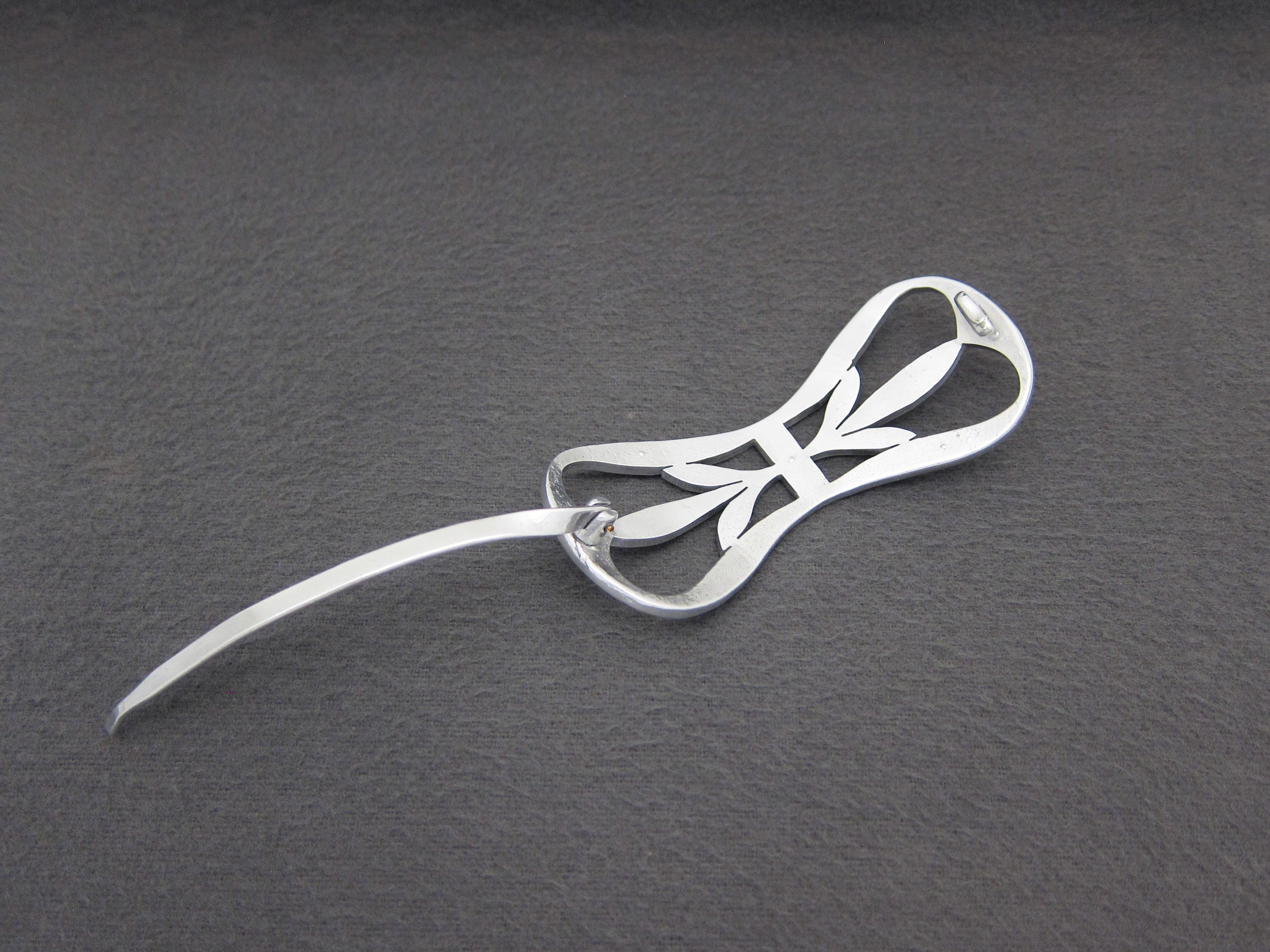 1910年代のアールヌーボー様式のアンティークバレッタ、4.5インチの