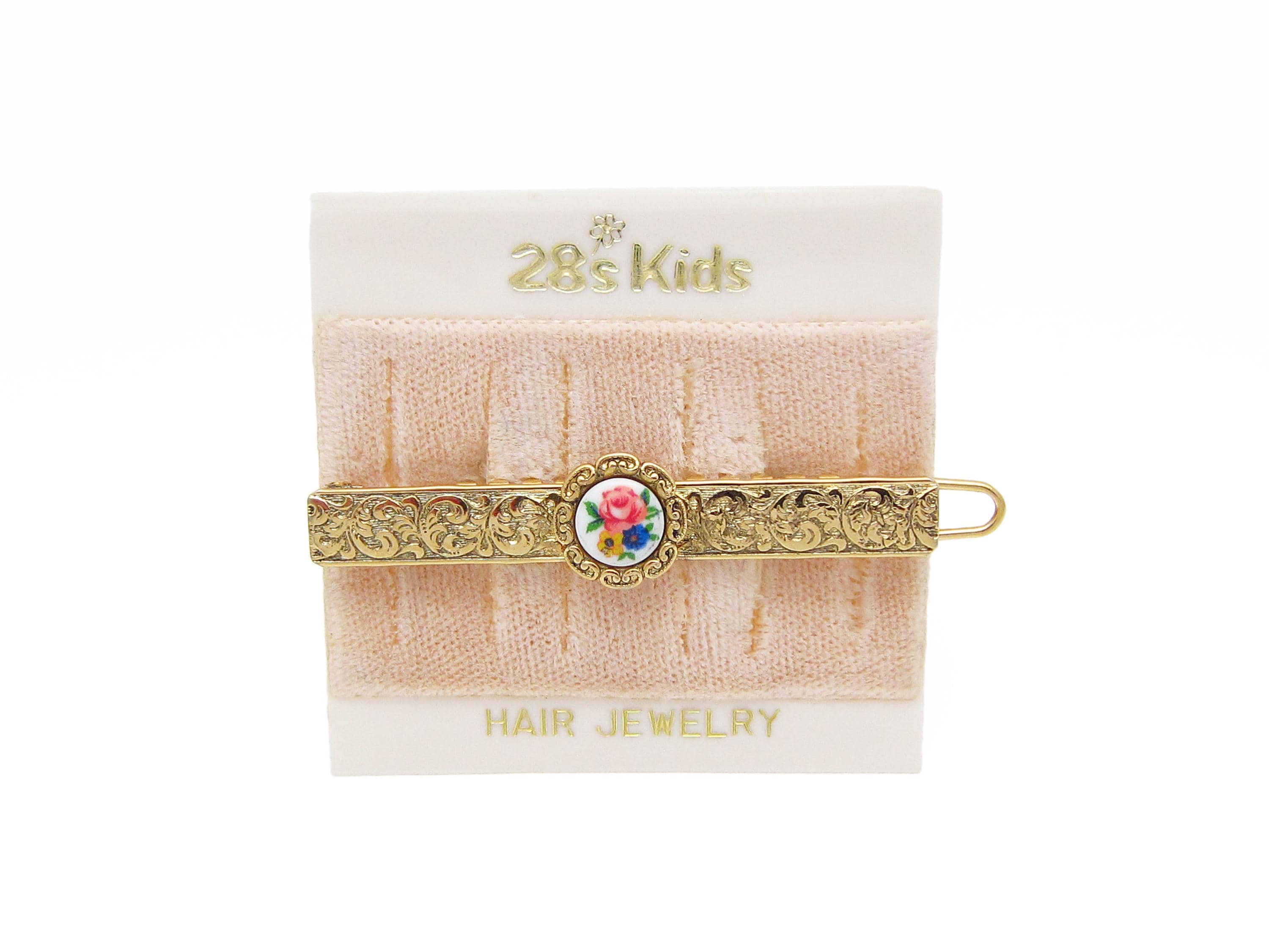 1928 JEWELRY Floral Cameo Hair Clip, 2 display picture 2
