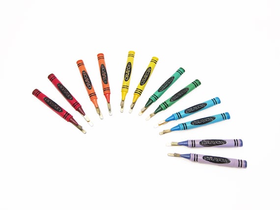 LARGE 1980's vintage crayon bobby pins, 2.7" hand-