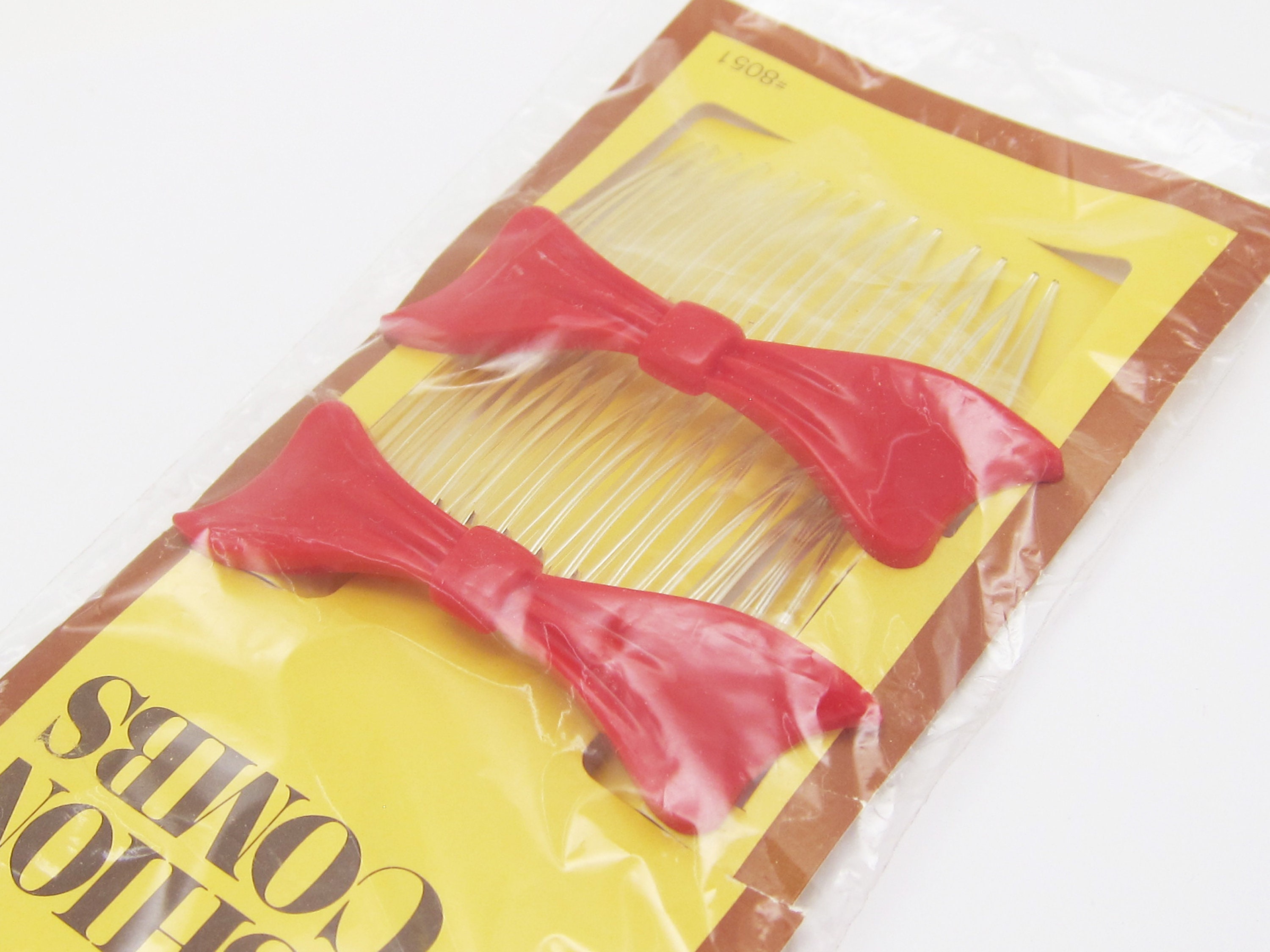 1970's GOODY Vintage Side Hair Comb PAIR Red Plastic Etsy