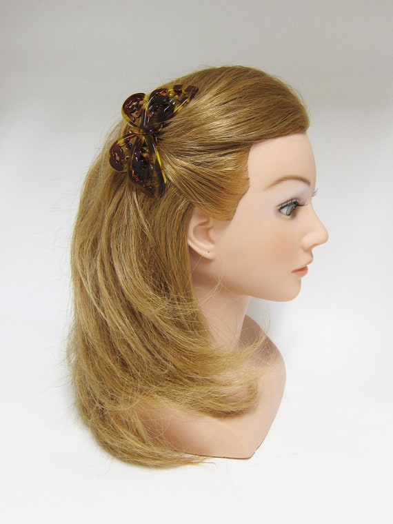Vintage Goody Butterfly Hair Combs 2 Plastic Celluloid Made USA Tortoise Yellow Vintage goody plastic hair - Gem main image 3