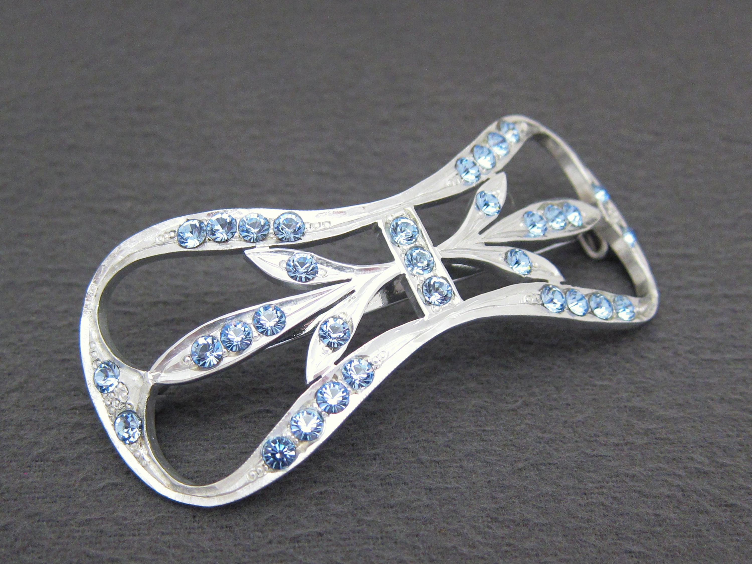 1910年代のアールヌーボー様式のアンティークバレッタ、4.5インチの