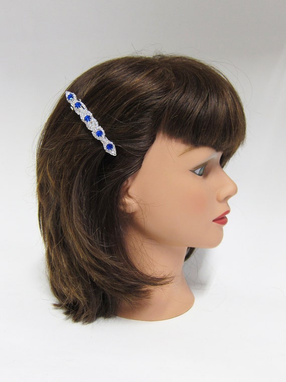 1990's vintage rhinestone hair clip, lightweight … - image 10