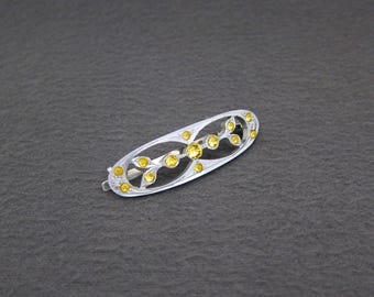 Topaz Color Oval Hair Clips with Rhinestones Amazon.com : Faship Gorgeous Smoked Topaz Rhinestone Crystal  main image 2