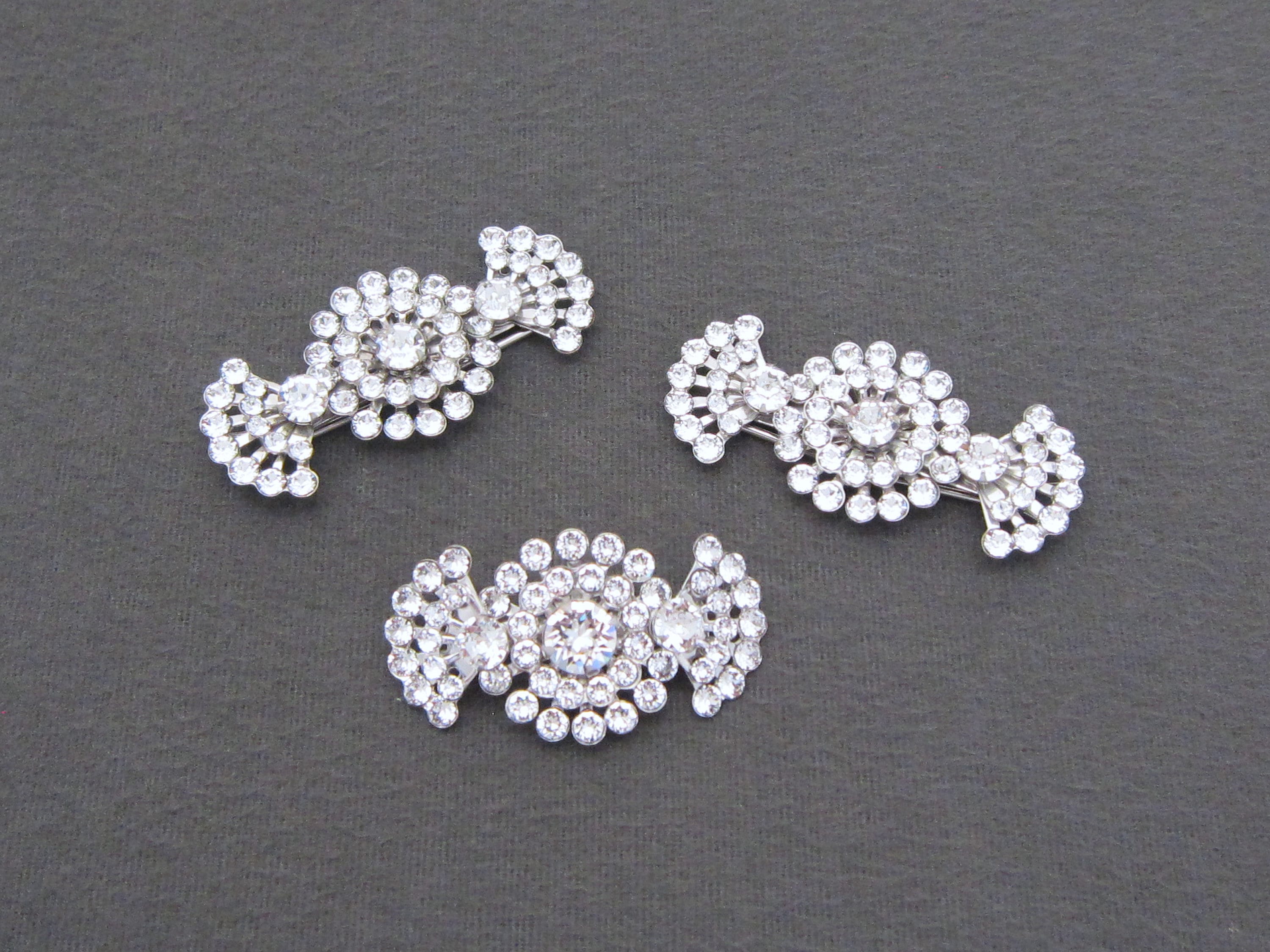 1950\'s  Rhinestone Hair Clip 1950s Vintage Pink Rhinestone Hair Clips - Vintage Hair  main image 2