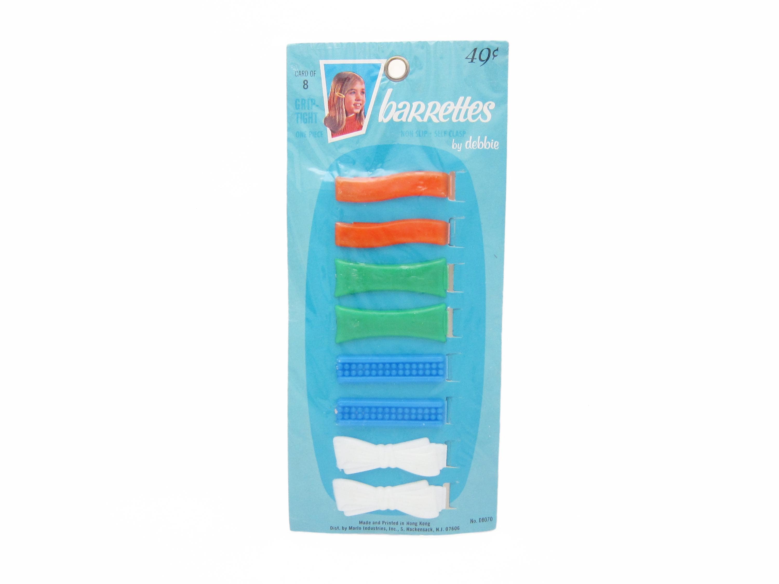 1960 年代のヴィンテージ ガールズ バレッタ、2.1 インチ オレンジ