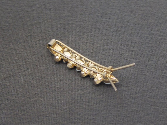 1960's vintage hair clip, 1.9" gold-tone metal FA… - image 6