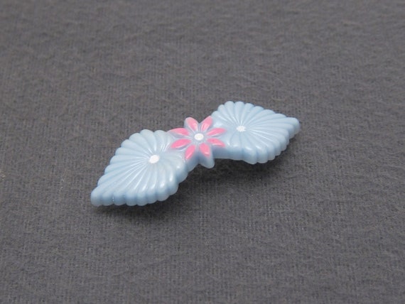 1950's vintage hair clip barrette, 1.9" pale blue… - image 1