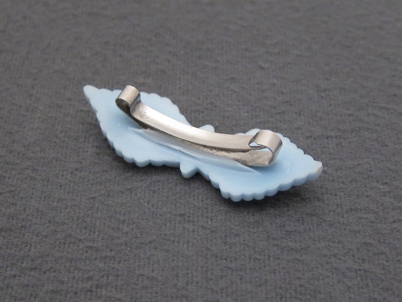 1950's vintage hair clip barrette, 1.9" pale blue… - image 4