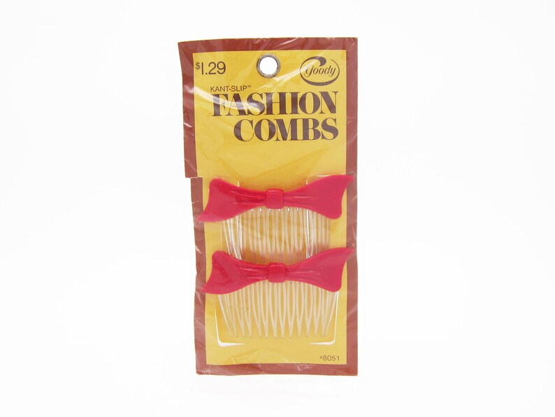 1970's GOODY Vintage Side Hair Comb PAIR Red Plastic Etsy
