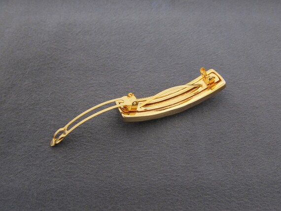 LARGE 1980's vintage barrette hair clip, gold-pla… - image 7