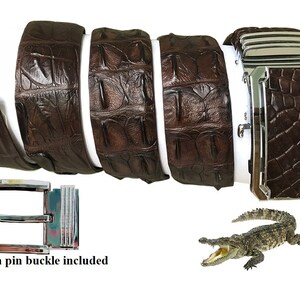 Alligator Crocodile Men Belt Skin Blue Leather Men Belt 49x1.5 NO JOIN