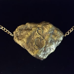 Personalized Superhero necklace! Unique, cool faux rock large pendant. Monogrammed with any letter. Special gift for men, women, boys, girls