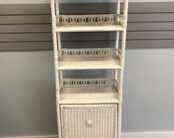 White Wicker Etagere Etsy