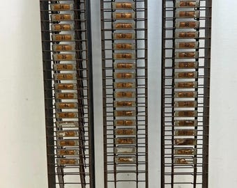 Vintage Industrial Wall Card Holders metal steel office mail timecard organizer