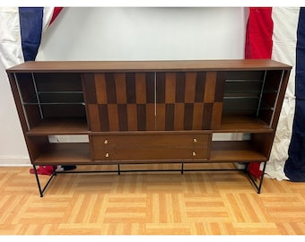 Vintage Stanley Furniture Sideboard Mid Century Modern Hutch Credenza Buffet 60s