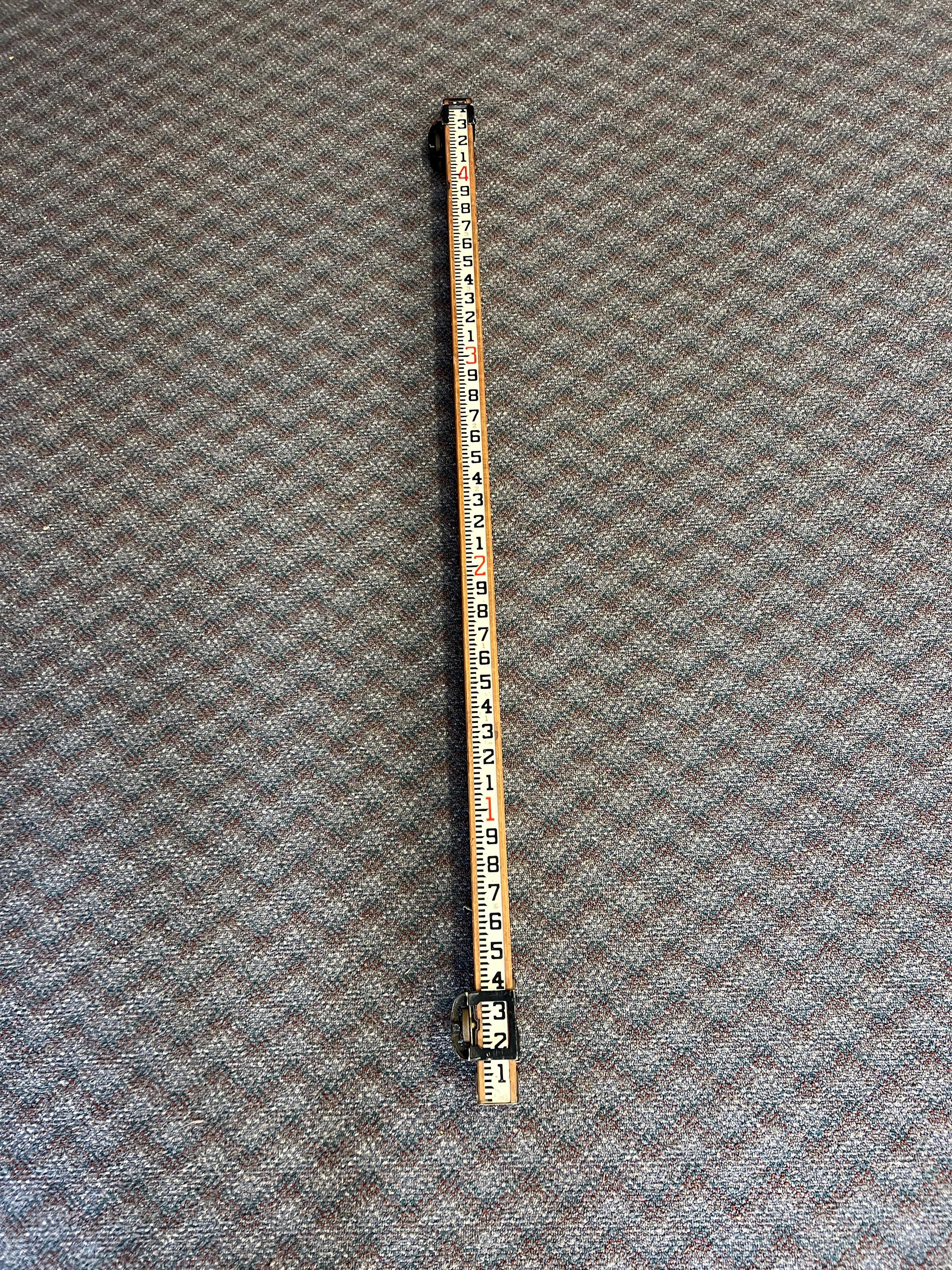 Vintage 12 Ft Wood Measuring Stick Surveying Grade Rod Rule Antique ...
