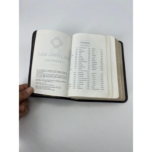 The Living Bible Paraphrased 1971 Tyndale House Black Cowhide Leather Binding zdjęcie 8
