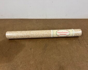 Vintage WALLPAPER SEALED ROLL farmhouse Beige Flower kitchen country nos cottage core craft 80s