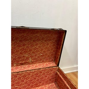 Vintage Military FOOT LOCKER Trunk chest storage green box army US soldier field image 13