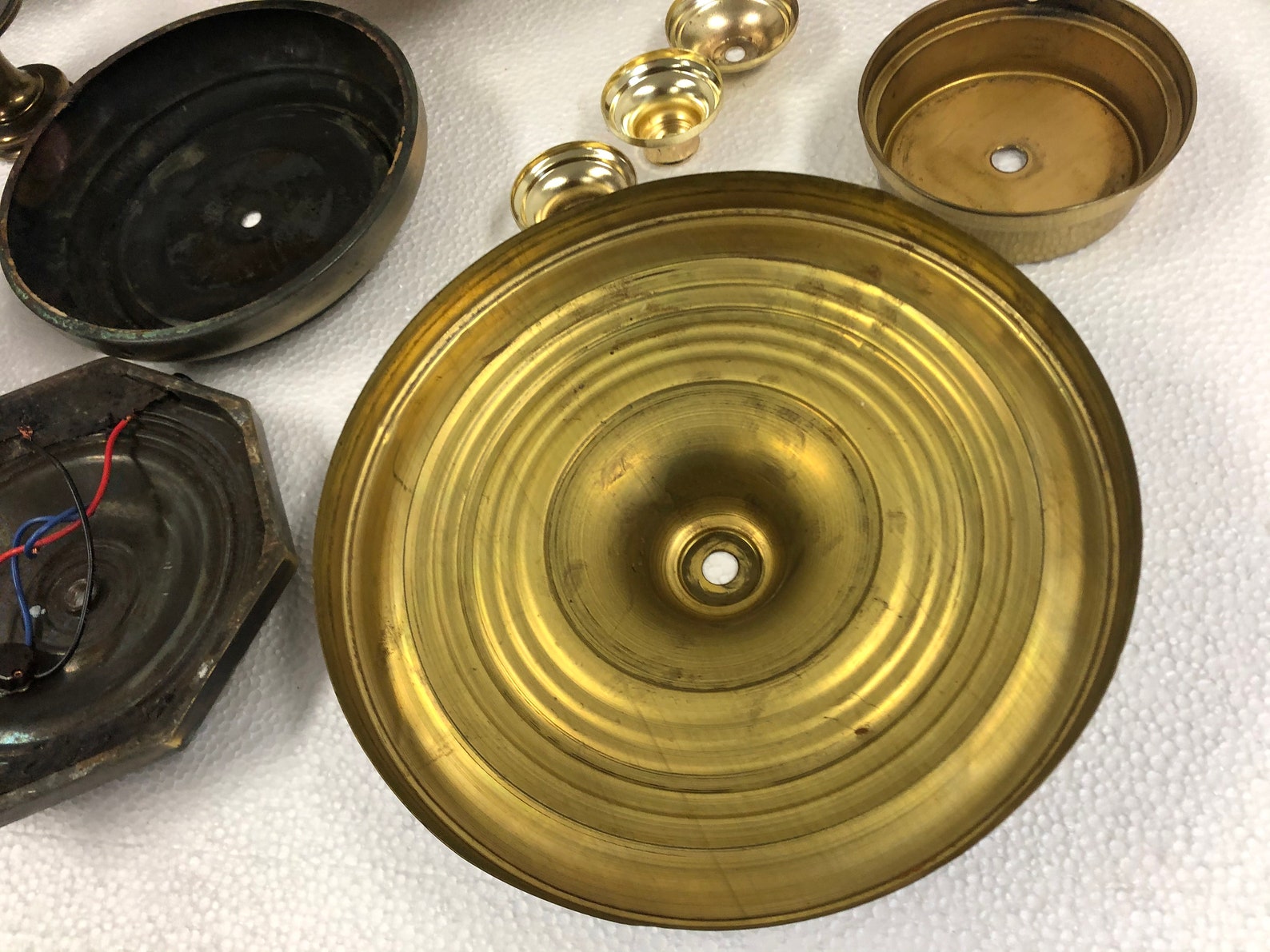 Vintage LAMP PARTS LOT brass base metal floor light column | Etsy