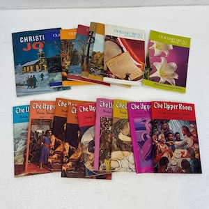 Vintage Religious Devotional Lot The Upper Room And Our Daily Bread 1975 1976 1977 Pocket Size Christian Prayer Bible Study Booklets