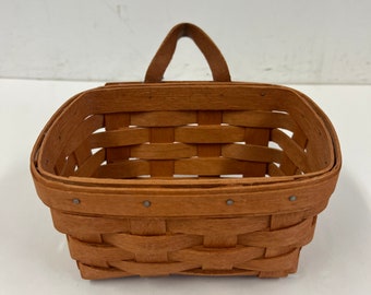 Longaberger Basket 1991 Wall Mount key wood country vintage small weave signed USA planter miniature keeper rack splint wood woven