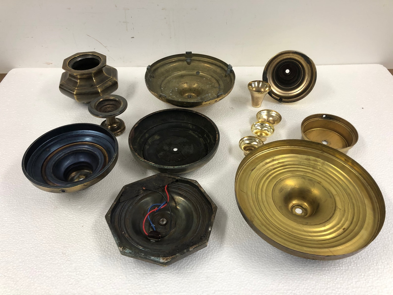 Vintage LAMP PARTS LOT brass base metal floor light column | Etsy