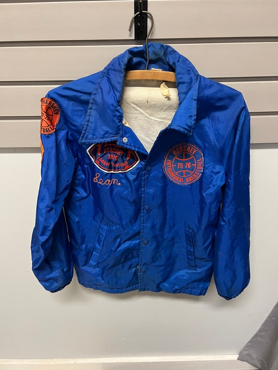 Vintage 70s NYLON JACKET Youth L Xl Insulated Football Varsity Bomber  HERSHEY Pa Chain Stitch Blue Orange Lightweight Coat Advertising - Etsy  Denmark