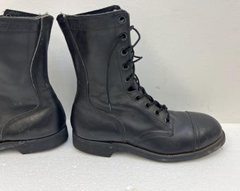 NEW VTG Men\'s 10 R M Biltrite Army ANSI Black Leather Combat Boots Steel Toe Biltrite combat boots - Gem main image 3