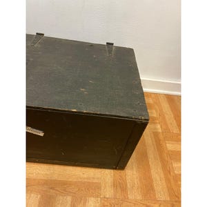 Vintage Military FOOT LOCKER Wood Trunk chest storage green box army US soldier afbeelding 5