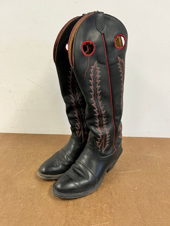 TONY LAMA Cowboy Boots MENS 7.5 D Leather pull on… - image 2