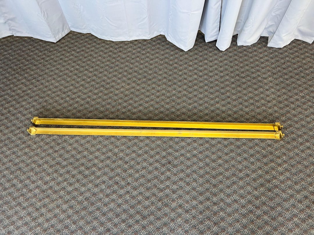 Antique BED RAILS Set Cast Iron Tapered Pin Ends Frame Twin Full Size ...