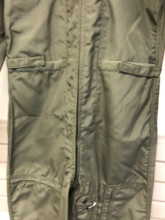 Vintage Flight Suit 40 L Military Green Coveralls… - image 4