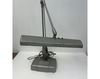 Dazor 2324 Desk Lamp Gray Fixture Industrial Task Light Vintage Art Deco Base