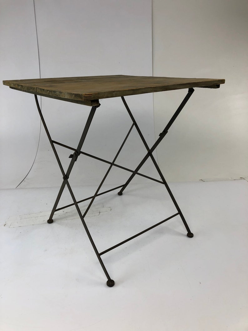 Vintage Industrial Wood Table Folding Loft Rustic Drafting Drawing Antique Oak Architect Wooden Steampunk Kitchen Island Sewing