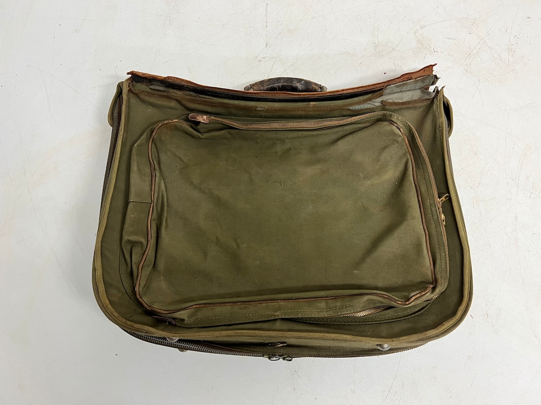 Vintage Military Garment Bag Officer Green WWII Canvas US Etsy