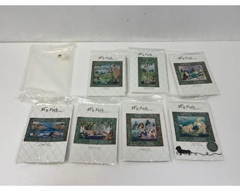 McKenna Ryan Dog Park Quilt Pattern Kit Set Blocks 1-7 Complete New Unopened OOP