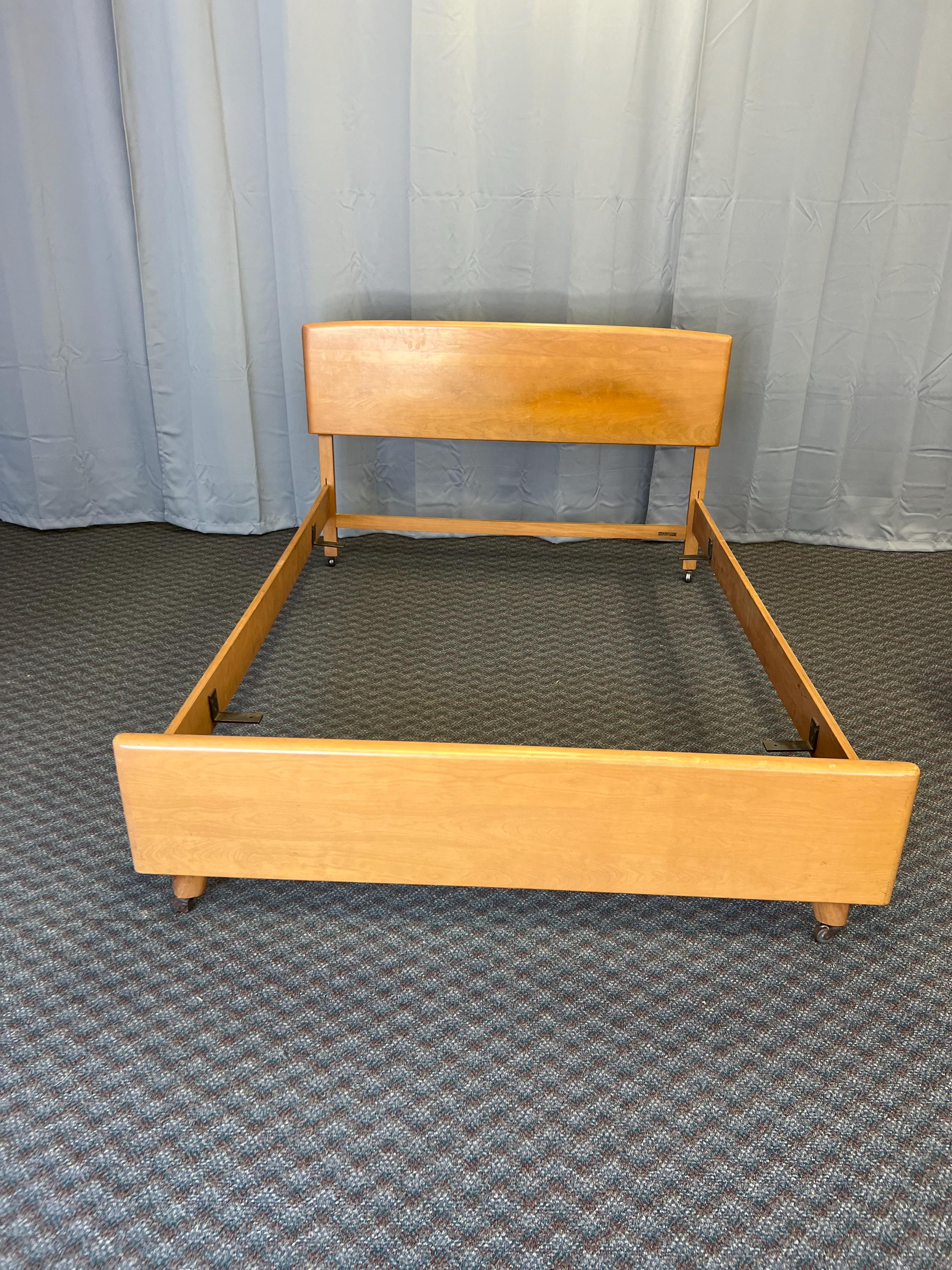 Vintage Heywood Wakefield Full Size Bed Frame - Mid Century Modern
