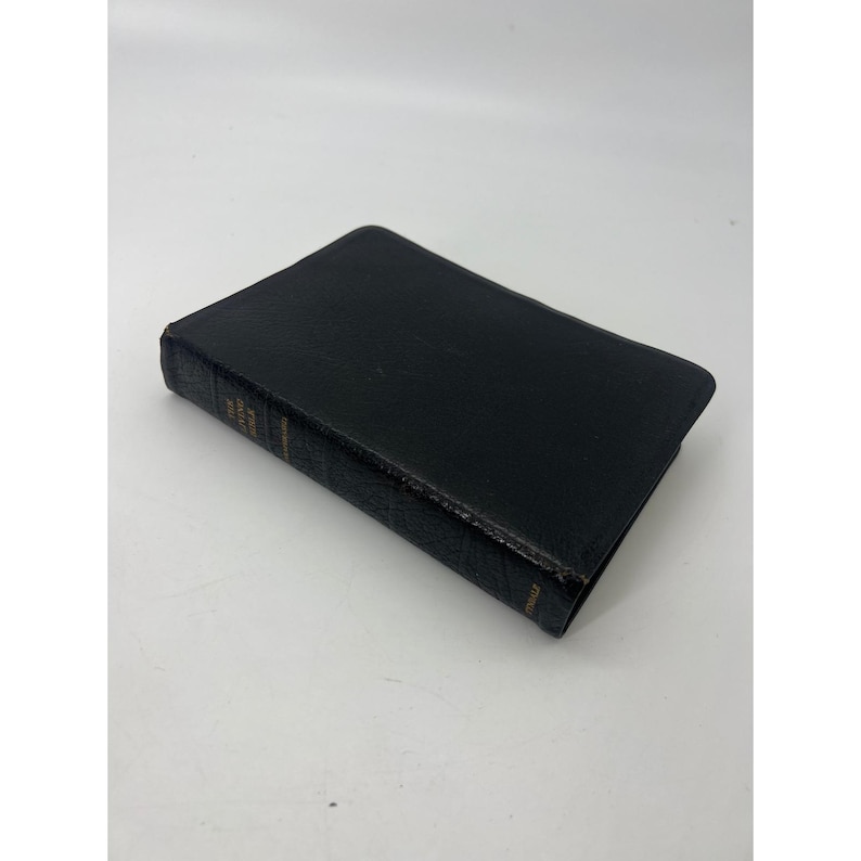 The Living Bible Paraphrased 1971 Tyndale House Black Cowhide Leather Binding zdjęcie 3