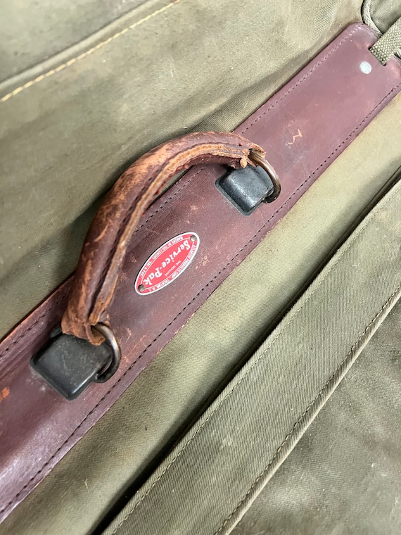 Vintage Military Garment Bag officer green WWII canva… Gem