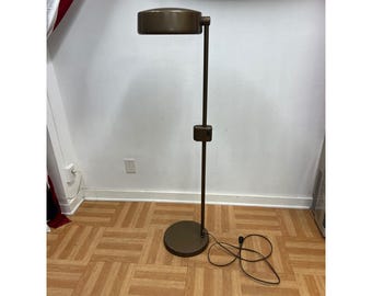 Vintage Ajusco Floor Lamp Bronze Industrial Medical Swivel Shade Art Deco Light