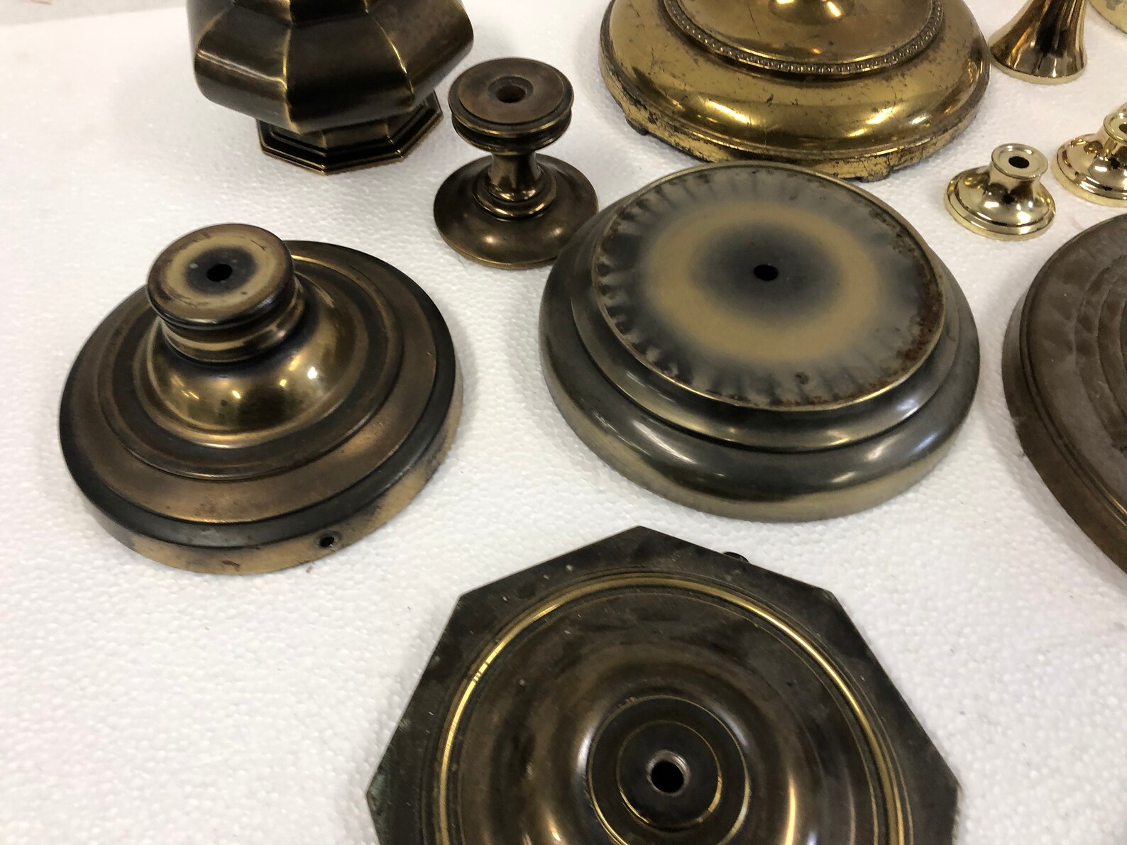 Vintage LAMP PARTS LOT brass base metal floor light column Etsy